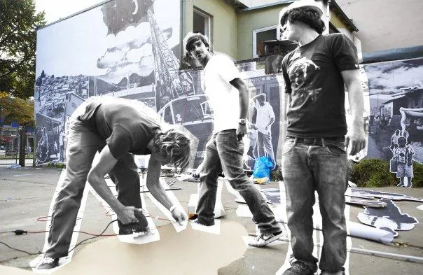 Bild: "lauter wasser" für Viva con Agua / Comic Wall beim Reeperbahn Festival 2009