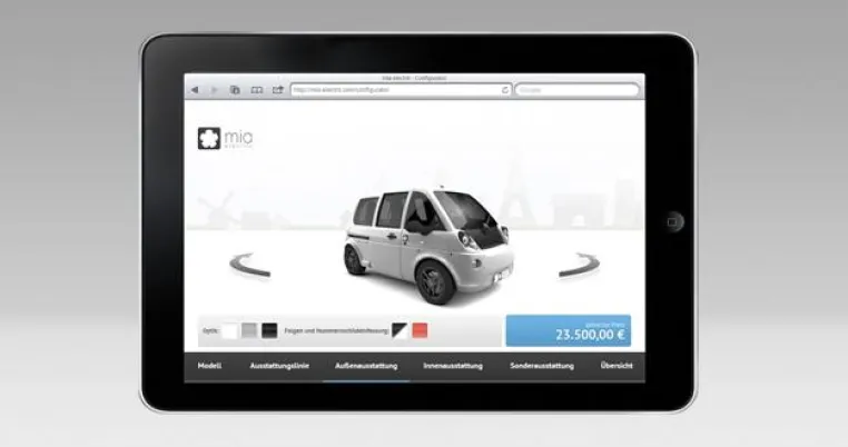 Entwickelt von der MSCG: der mia Car-Configurator Bild: Entwickelt von der MSCG: der mia Car-Configurator