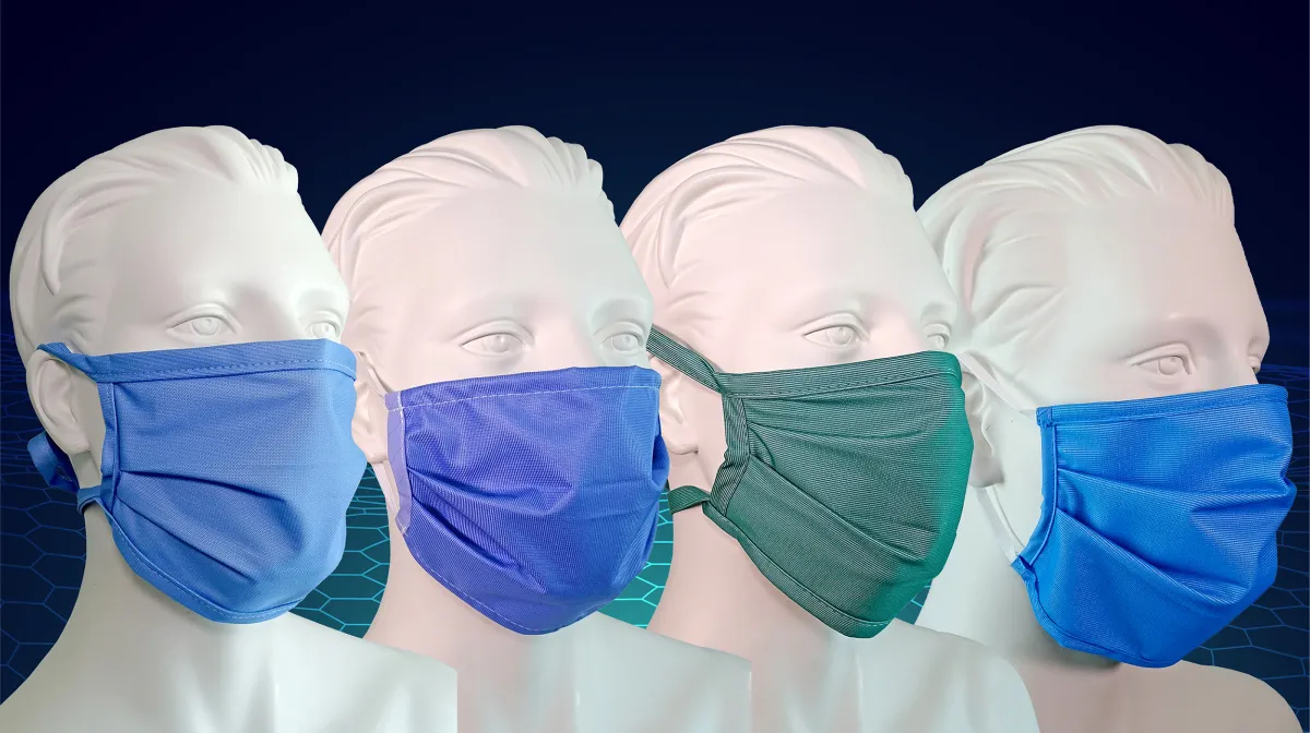 Trans-Textil Mehrweg-OP-Masken sind in verschiedenen Farben und Ausführungen erhältlich.