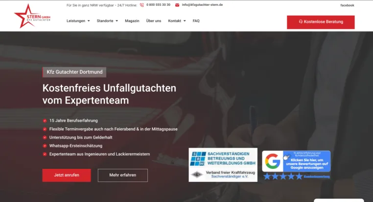 Kfz Gutachter Dortmund - Stern GmbH - Ingenieurbüro für Fahrzeugtechnik Bild: Kfz Gutachter Dortmund - Stern GmbH - Ingenieurbüro für Fahrzeugtechnik