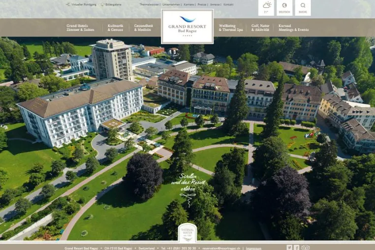 Bild: Internetagentur sitegeist launcht Webauftritt für Schweizer Luxushotel Grand Resort Bad Ragaz