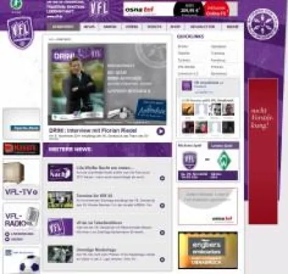 Bild: „Lila-wei? im Web aktuell Spitzenreiter. Tabellenführung für Homepage des VfL Osnabrück in der 3. Liga