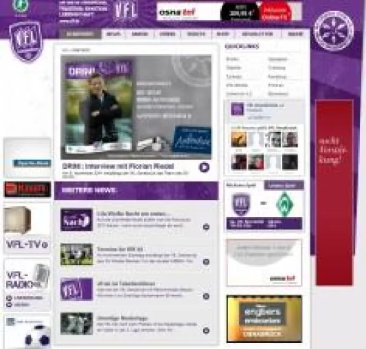 „Lila-wei? im Web aktuell Spitzenreiter. Tabellenführung für Homepage des VfL Osnabrück in der 3. Liga Bild: „Lila-wei? im Web aktuell Spitzenreiter. Tabellenführung für Homepage des VfL Osnabrück in der 3. Liga
