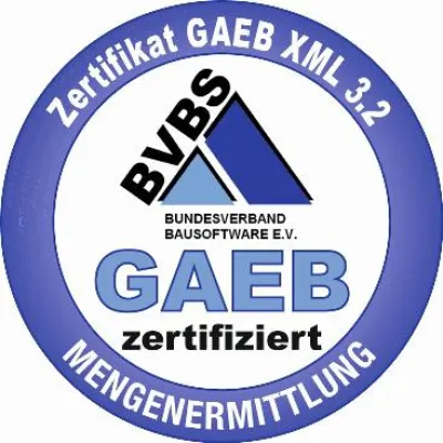 Bild: MWM-Libero 9.6 als erstes Programm für den Bereich Mengenermittlung GAEB zertifiziert