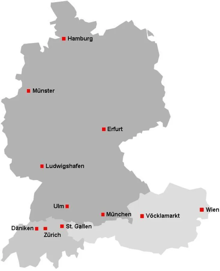 KCS.net-Standorte in D-A-CH