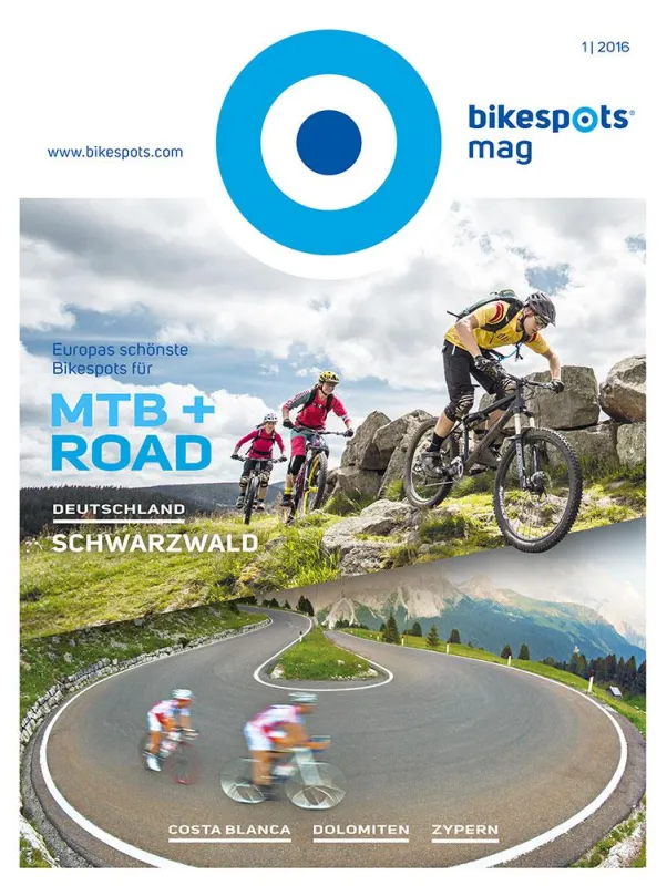 Der Titel des Bikespots Magazins mit dem markanten Logo