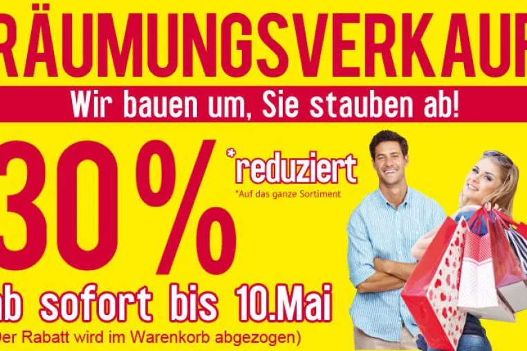 Räumungsverkauf / Sale bei Mode Schödlbauer – 30 % Gutschein im neuen Online-Shop Bild: Räumungsverkauf / Sale bei Mode Schödlbauer – 30 % Gutschein im neuen Online-Shop