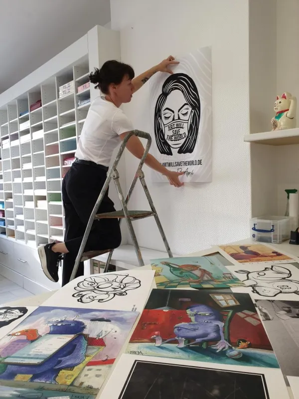 Andrea Sander druckt nun limitierte Prints, um mit ihren Kunden gemeinsam durch die Krise zu kommen.