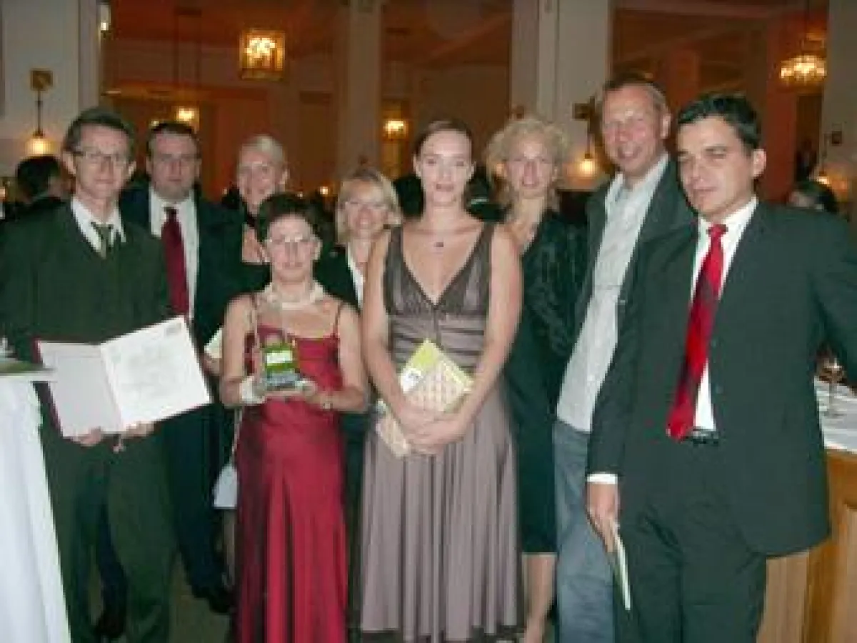 Das Team von KiloCoach-TM und Telekurier nach der Preisverleihung des Multimedia-Staatspreises 2007