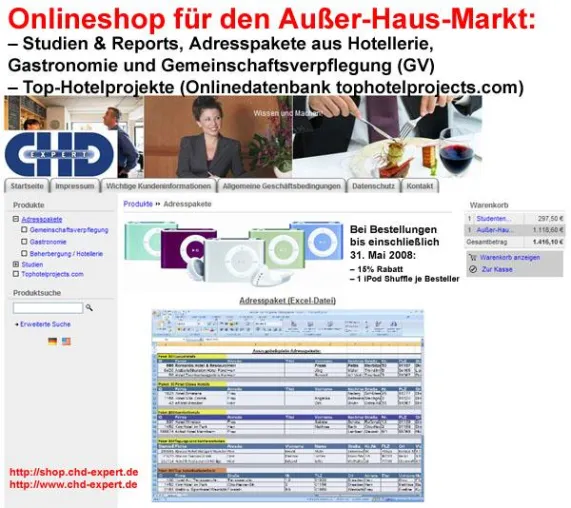 Alles über den Außer-Haus-Markt – CHD Expert startet Webshop für Adresspakete und Studien Bild: Alles über den Außer-Haus-Markt – CHD Expert startet Webshop für Adresspakete und Studien