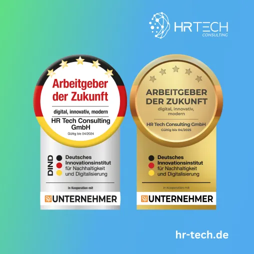 Digitale Exzellenz bescheinigt: HR Tech Consulting erneut als „Arbeitgeber der Zukunft“ ausgezeichnet Bild: Digitale Exzellenz bescheinigt: HR Tech Consulting erneut als „Arbeitgeber der Zukunft“ ausgezeichnet