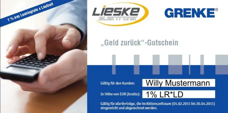 Bild: Geld-Zurück Leasing-Aktion bei Lieske-Elektronik
