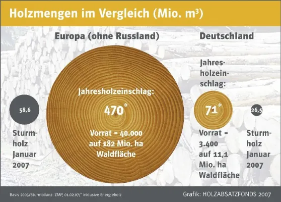 Bild: Orkan Kyrill - Fact Sheet und Hintergrundmaterial zu den Sturmfolgen und ihrer Beseitigung