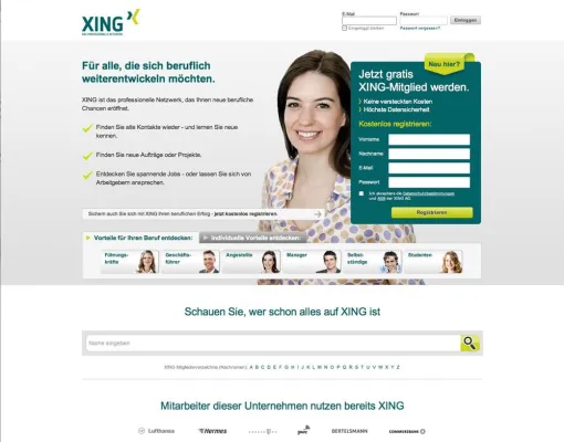 Bild: B&F Brüggemann & Freunde: Neue Registrierungsseite für XING entwickelt