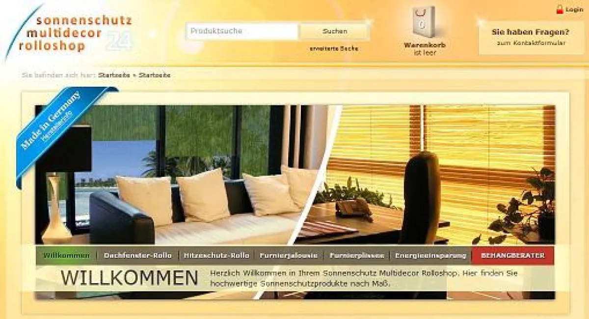 Startseite des Onlineportals