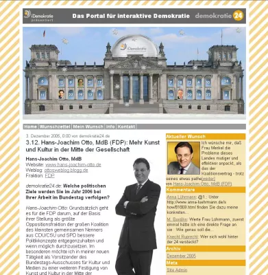 Bild: Interaktiver Adventskalender mit Bürgerwünschen an Angela Merkel (demokratie24.de)