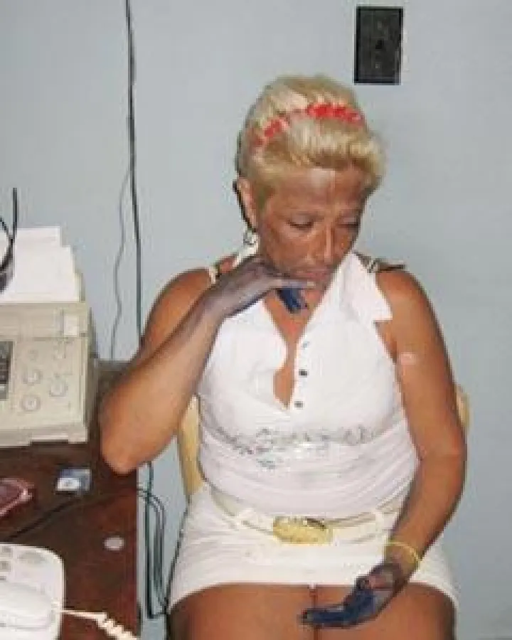 Maria Nélda López Báez nach Zwangsaufenthalt in der Staatssicherheitszentrale in der