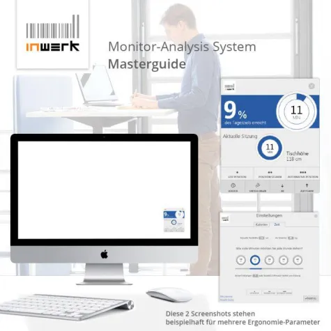 Bild: Sitzenbleiber brauchen Motivation: Die Software Masterguide komplettiert das Büromöbel Steh-Sitz-Tisch