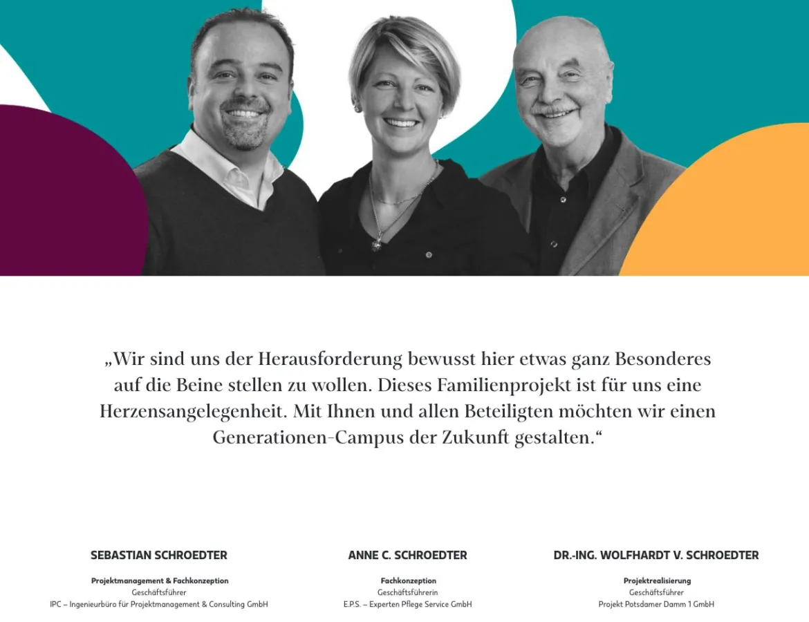 Familie Schroedter (Sebastian Schroedter, Anne C. Schroedter, Dr.-Ing. Wolfhardt v. Schroedter) (© Projekt PD1 GmbH)