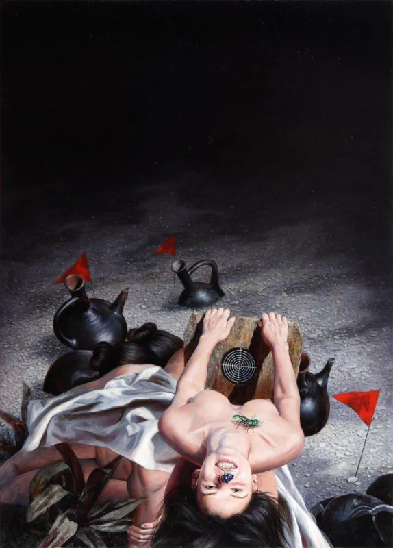 Nguyen Xuan Huy, Landing, 2014, Öl auf Leinwand, 195 x 140 cm, © Galerie Rothamel