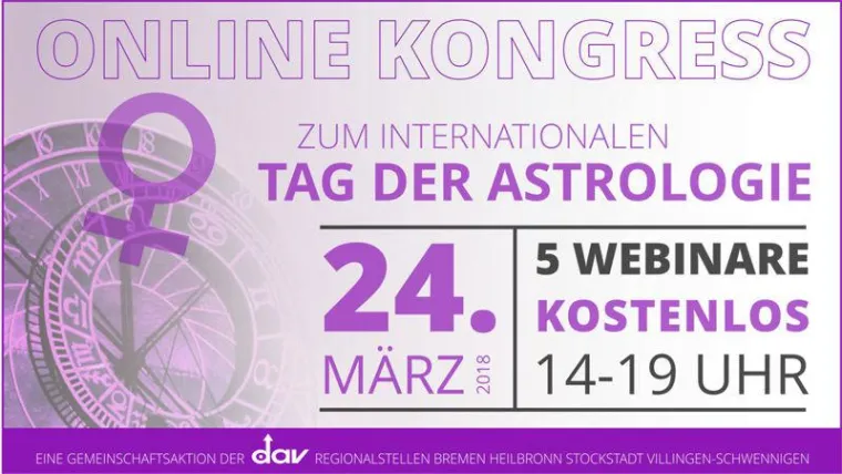 Online-Kongress zum Tag der Astrologie 2018 am 24. März Bild: Online-Kongress zum Tag der Astrologie 2018 am 24. März
