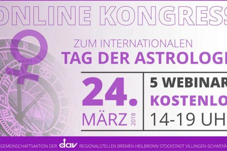 Online-Kongress zum Tag der Astrologie 2018 am 24. März Bild: Online-Kongress zum Tag der Astrologie 2018 am 24. März