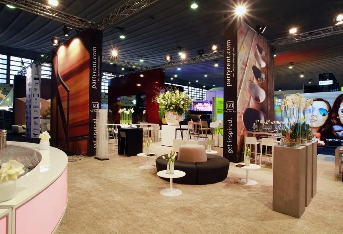 Ein Blick auf den Messestand von Party Rent