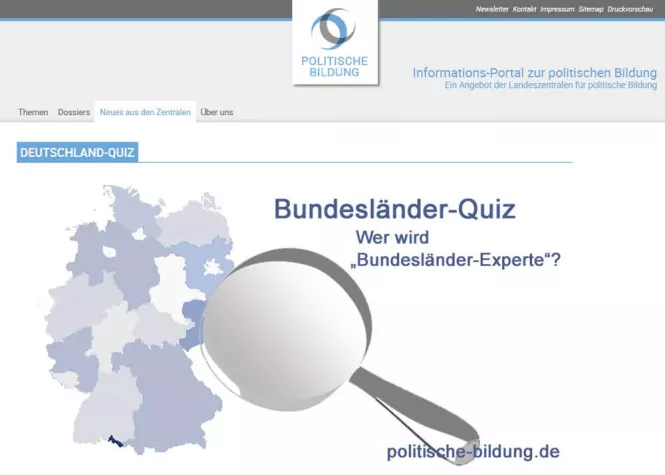 Bild: Deutschland-Quiz politische-bildung.de - mit Gewinnspiel