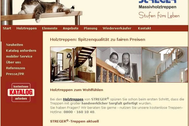 Bild: Holztreppen Hersteller STREGER Massivholztreppen GmbH mit neuer Internetseite