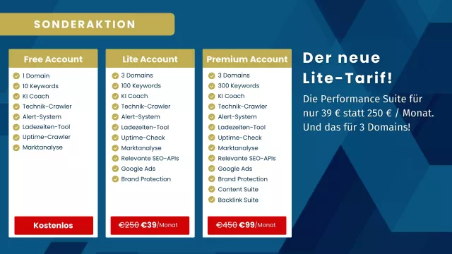 Bild: Performance Suite führt Lite-Tarif für 39 € pro Monat ein