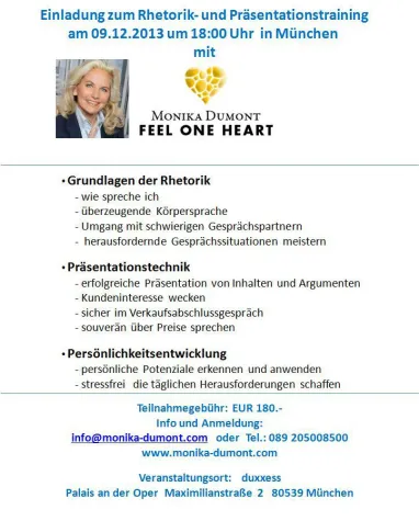 Bild: Rhetoriktraining mit Monika Dumont