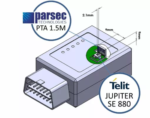 Bild: GPS-Lösungen auf kleinstem Raum: Telit-GPS-Receiver mit Antennenmodulen von Parsec