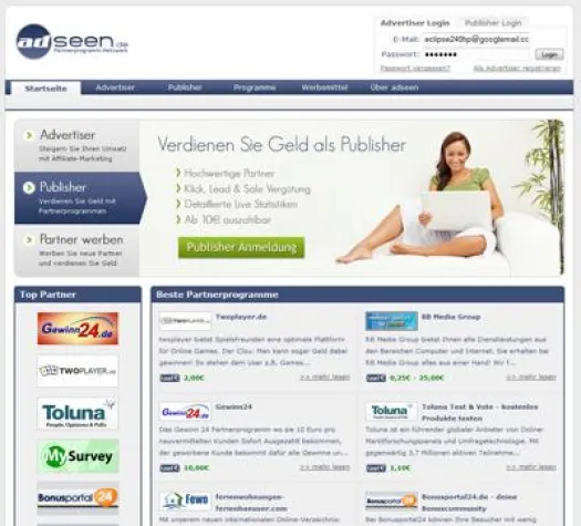 Affiliate-Netzwerk relaunch: adseen.de bietet neue Funktionen Bild: Affiliate-Netzwerk relaunch: adseen.de bietet neue Funktionen
