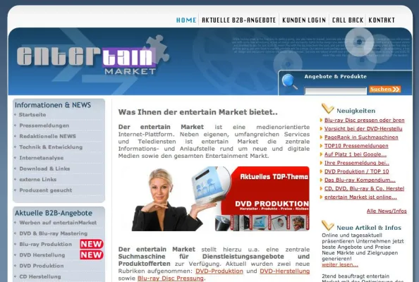 Die besten Angebote und Preise der Hersteller und Dienstleister jetzt online auf entertain Market Bild: Die besten Angebote und Preise der Hersteller und Dienstleister jetzt online auf entertain Market