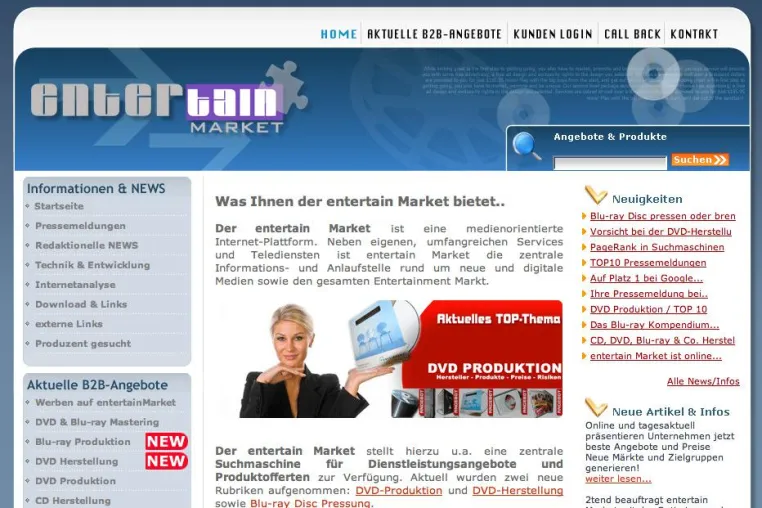 Die besten Angebote und Preise der Hersteller und Dienstleister jetzt online auf entertain Market Bild: Die besten Angebote und Preise der Hersteller und Dienstleister jetzt online auf entertain Market