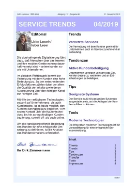 Bild: „Service in Verbindung“ – Aktuelle Ausgabe des Newsletter SERVICE TRENDS jetzt erhältlich