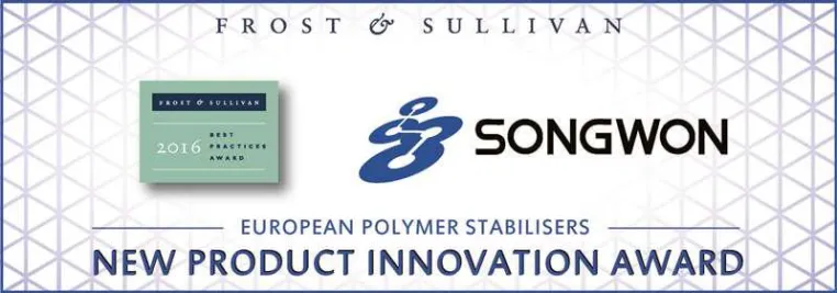 SONGWON erhält Frost & Sullivan 2016 New Product Innovation Award Bild: SONGWON erhält Frost & Sullivan 2016 New Product Innovation Award