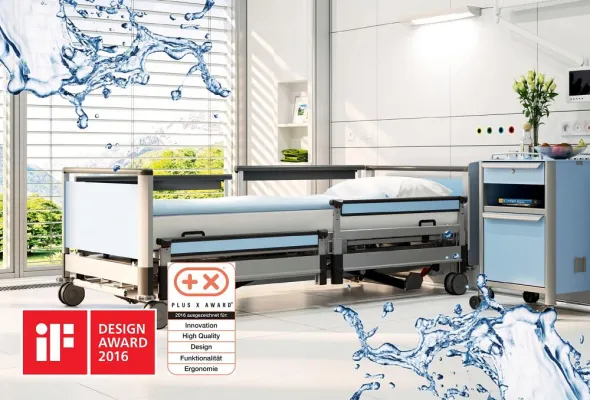 Zweifache Ehre für image 3-w - Das waschbare Klinikbett wird mit dem IF- und PlusX-Award ausgezeichnet Bild: Zweifache Ehre für image 3-w - Das waschbare Klinikbett wird mit dem IF- und PlusX-Award ausgezeichnet