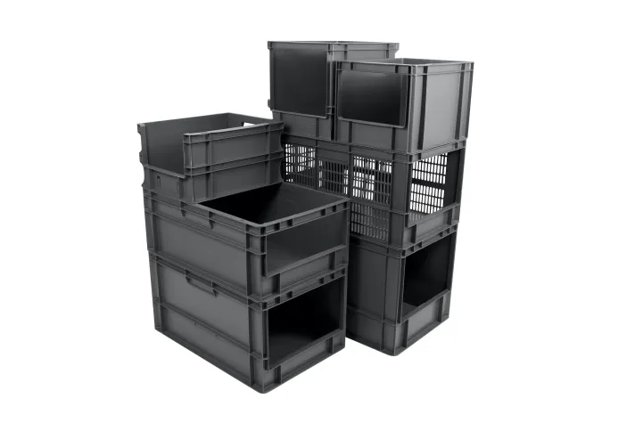 MEHRWEGBEHÄLTER UND -PALETTEN AUS RECYCELTEM KUNSTSTOFF Bild: MEHRWEGBEHÄLTER UND -PALETTEN AUS RECYCELTEM KUNSTSTOFF
