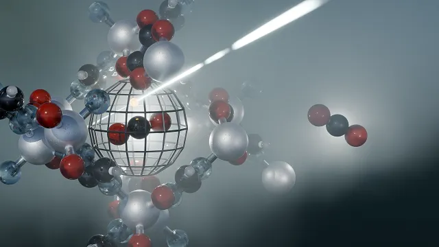 Bild: Kohlenstoff-Fallen verstehen: Untersuchung eines vielversprechenden Materials zeigt im Detail, wie es CO2 einfängt