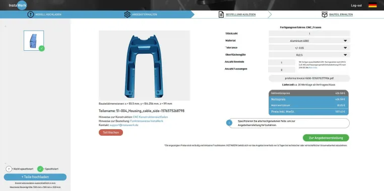 Neue Preise und Funktionen für die Online-Bestellung von CNC-Frästeilen. Bild: Neue Preise und Funktionen für die Online-Bestellung von CNC-Frästeilen.