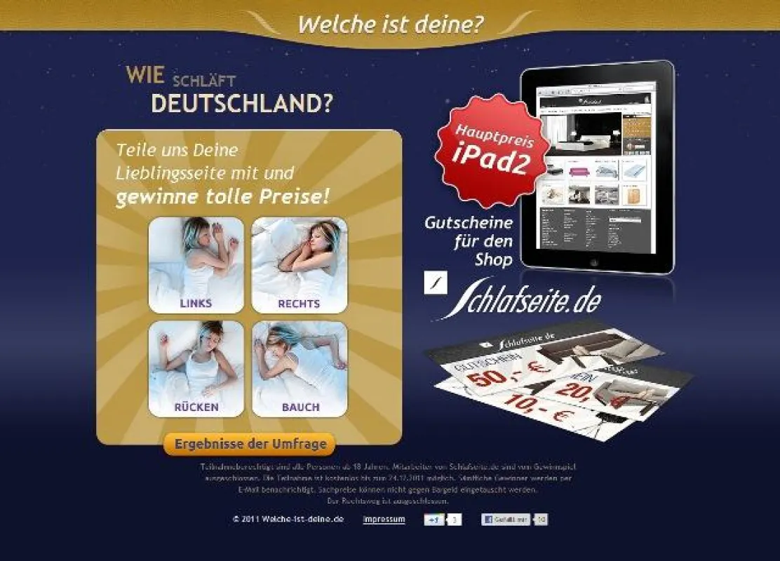 Welche ist deine Schlafseite? Mitmachen und Gewinnen!