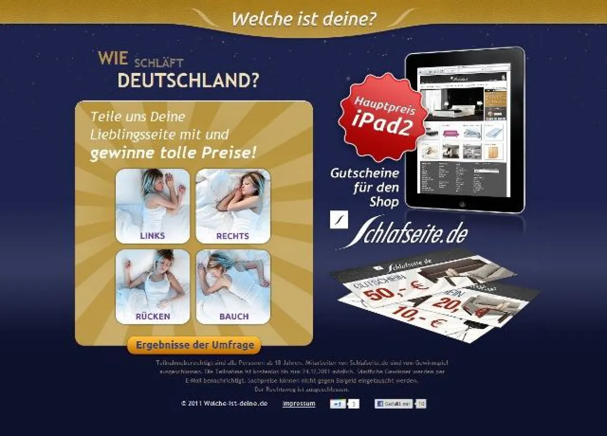 Welche ist deine Schlafseite? Mitmachen und Gewinnen!