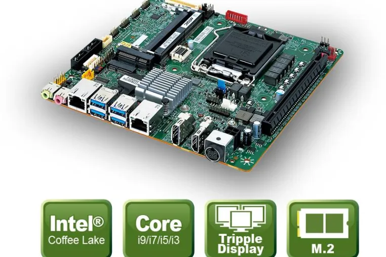 Thin-Mini ITX Board mit Coffee-Lake Octa/Hexa-Core Prozessor Support Bild: Thin-Mini ITX Board mit Coffee-Lake Octa/Hexa-Core Prozessor Support