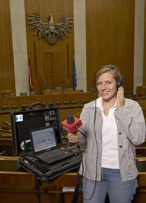 Bild: „Mobiles Kleinstudio“ von a+d für den ORF Hörfunk entwickelt