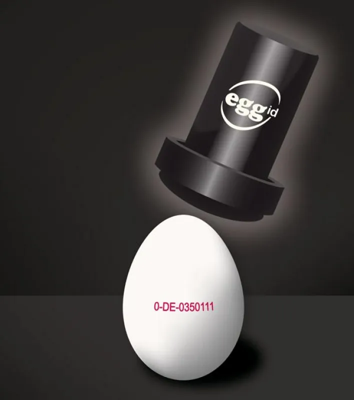 eggid Eierstempel von modico® für einfaches Stempeln von Eiern