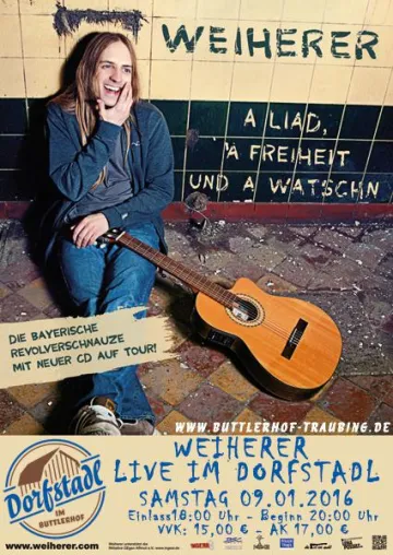 Bild: Weiherer live am 09.01.2016 im Dorfstadl Buttlerhof Tutzing/Traubing