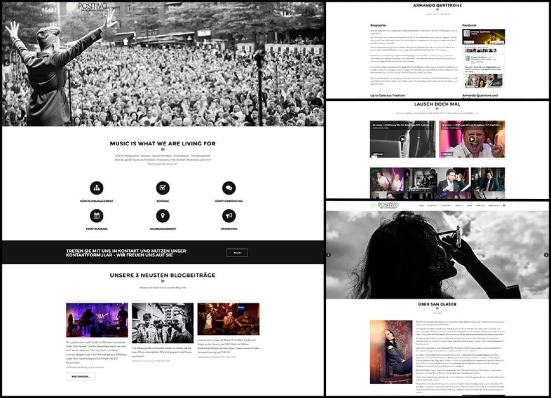 Responvie Webdesign für Positivo Music Management