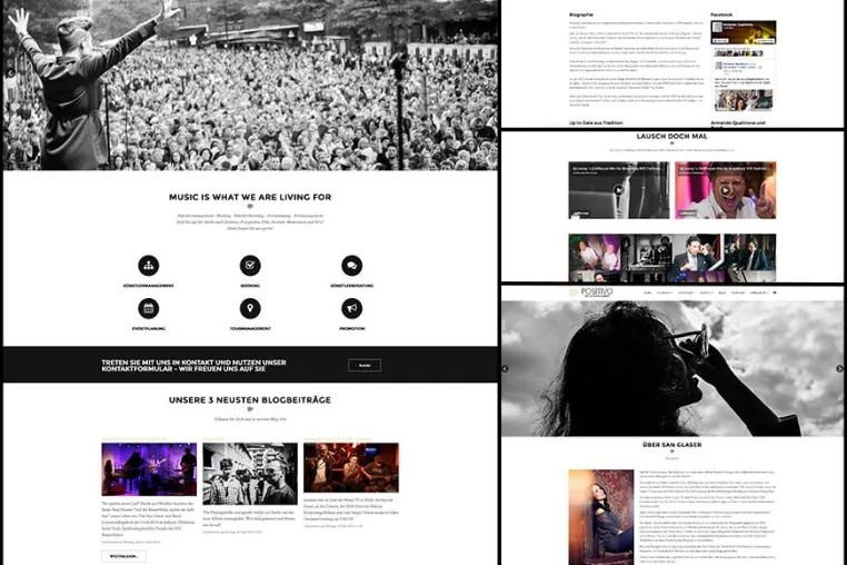 Neue Webseite für Positivo Music Management Bild: Neue Webseite für Positivo Music Management