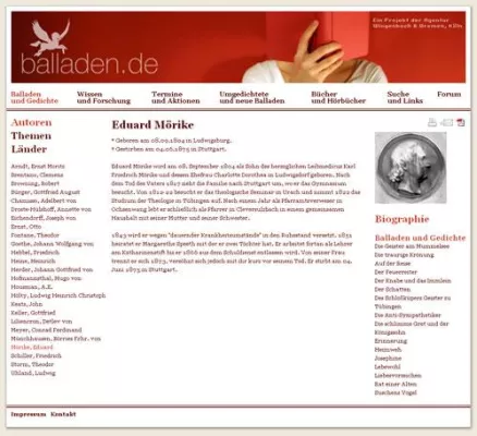 Bild: Balladen.de im neuen Gewand - Relaunch des Internetauftritts \"Balladen.de\"